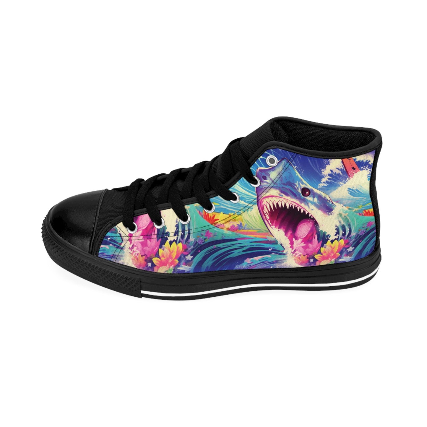 Vibrant Shark-Themed Classic Sneakers for Women