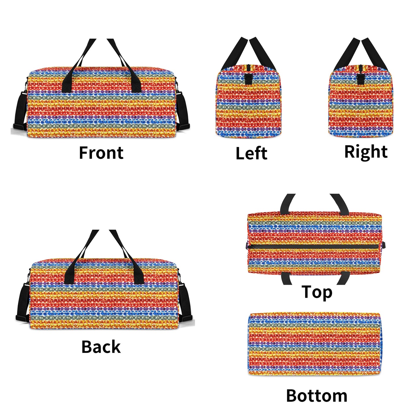 Bold Rainbow Duffel Bag |Minimalist Travel Duffel Bags Sport Gym Tote Bag | Pride LGBTQ Gym Bag