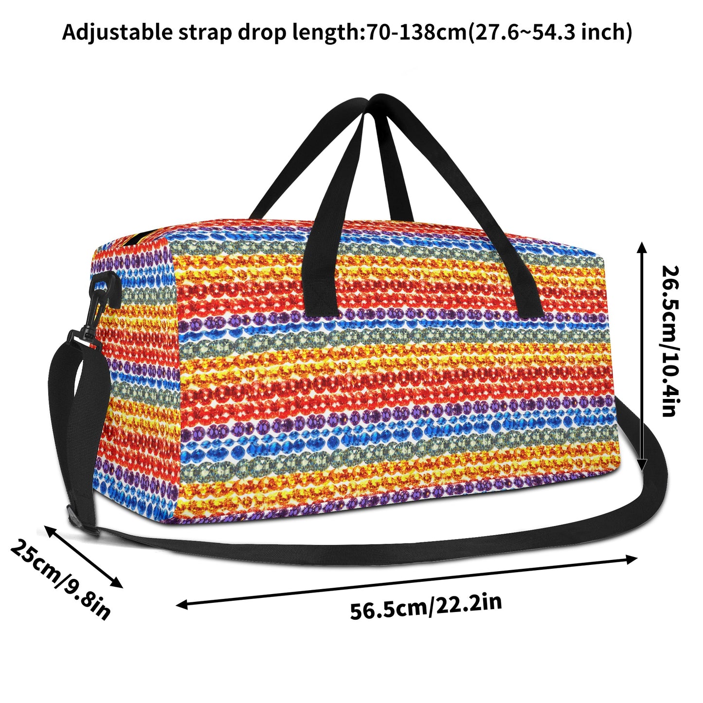 Bold Rainbow Duffel Bag |Minimalist Travel Duffel Bags Sport Gym Tote Bag | Pride LGBTQ Gym Bag